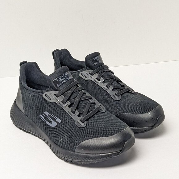 Skechers Work Squad Slip Resistant Sneakers, Black, Women's 7 M - Picture 1 of 7